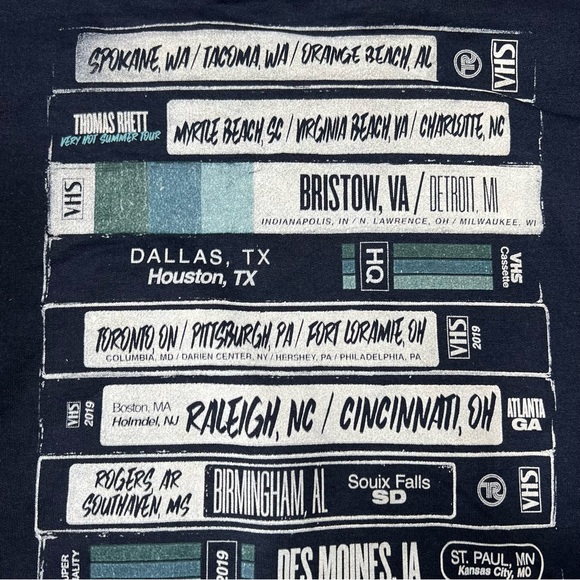 NWOT Thomas Rhett Official VHS-19 Tour Graphic Sweatshirt Navy Unisex 2XL - Picture 4 of 7